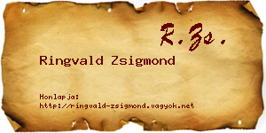 Ringvald Zsigmond névjegykártya